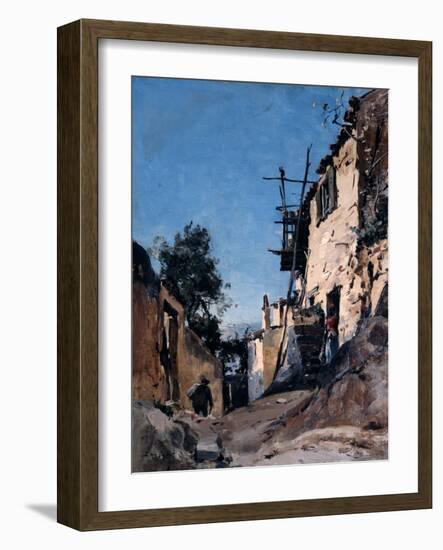The Old Town Below the Cemetery, Menton, 1890-Emmanuel Lansyer-Framed Giclee Print