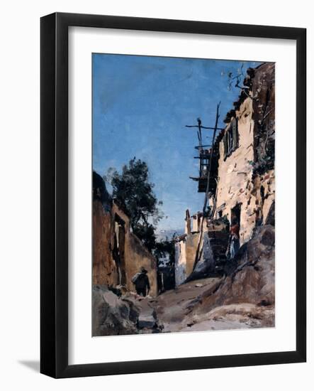 The Old Town Below the Cemetery, Menton, 1890-Emmanuel Lansyer-Framed Giclee Print