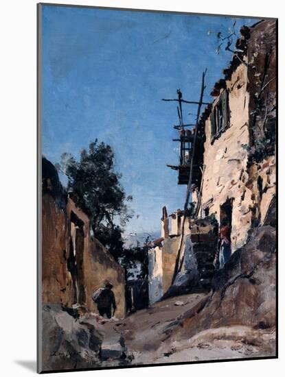 The Old Town Below the Cemetery, Menton, 1890-Emmanuel Lansyer-Mounted Giclee Print