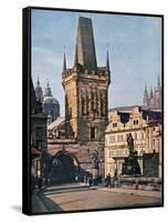 The Old Town End of the King Charles Bridge, Prague, Czech Republic, 1943-null-Framed Stretched Canvas