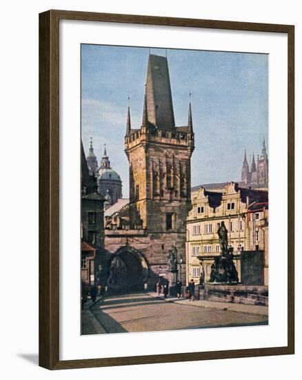 The Old Town End of the King Charles Bridge, Prague, Czech Republic, 1943-null-Framed Giclee Print