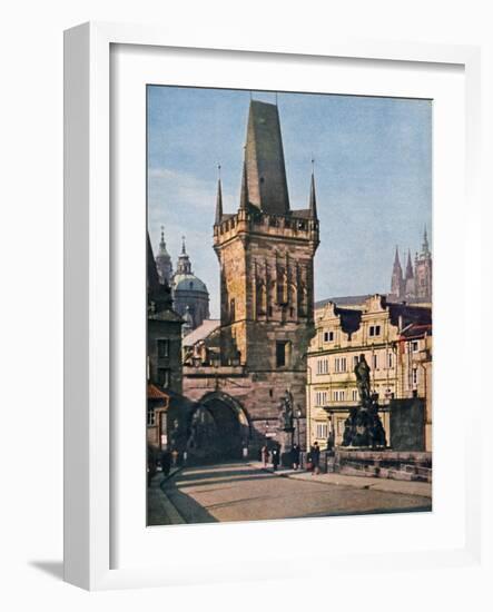 The Old Town End of the King Charles Bridge, Prague, Czech Republic, 1943-null-Framed Giclee Print