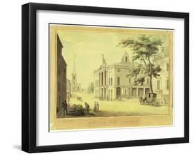 The Old Town Hall (Federal Hall) New York City, 1798 (Graphite, W/C, Pen and Ink on Paper)-Archibald Robertson-Framed Giclee Print