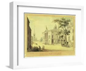 The Old Town Hall (Federal Hall) New York City, 1798 (Graphite, W/C, Pen and Ink on Paper)-Archibald Robertson-Framed Giclee Print