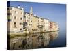 The Old Town with reflections early morning, Rovinj, Istria, Croatia-Jean Brooks-Stretched Canvas