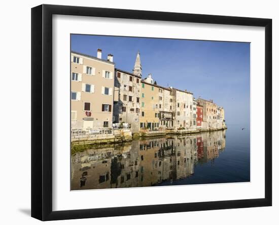 The Old Town with reflections early morning, Rovinj, Istria, Croatia-Jean Brooks-Framed Photographic Print