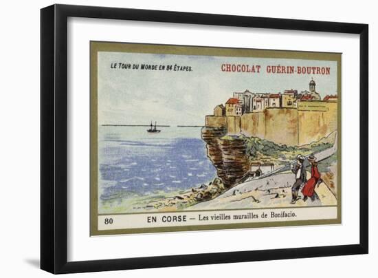 The Old Walls of Bonifacio, Corsica-null-Framed Premium Giclee Print