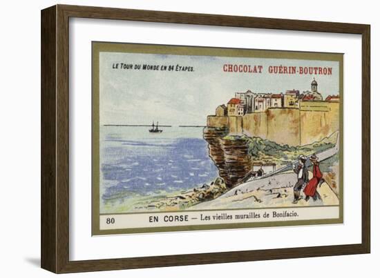 The Old Walls of Bonifacio, Corsica-null-Framed Giclee Print