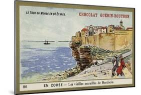 The Old Walls of Bonifacio, Corsica-null-Mounted Giclee Print