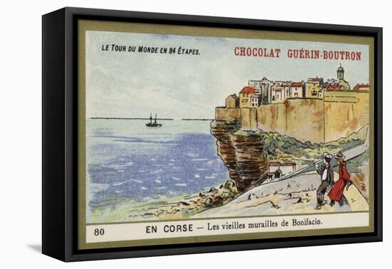 The Old Walls of Bonifacio, Corsica-null-Framed Stretched Canvas
