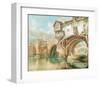 The Old Welsh Bridge in Shrewsbury, 1794-J M W Turner-Framed Giclee Print