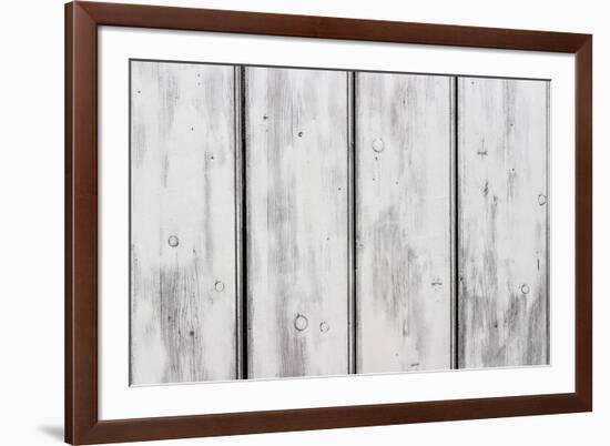 The Old White Wood Texture with Natural Patterns-Madredus-Framed Photographic Print