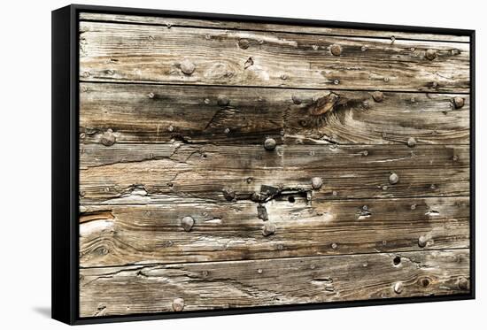 The Old Wood Texture with Natural Patterns-Madredus-Framed Stretched Canvas