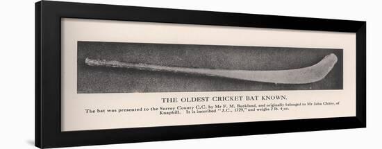The oldest cricket bat known, 1912-null-Framed Giclee Print