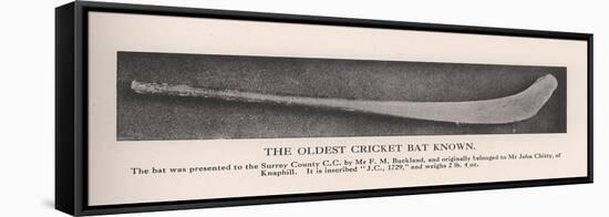 The oldest cricket bat known, 1912-null-Framed Stretched Canvas