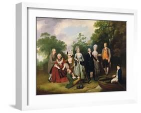 The Oliver and Ward Families in a Garden, C.1788-Francis Wheatley-Framed Giclee Print