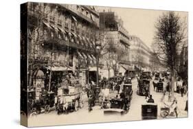 The Olympia Theatre and the Boulevard Des Capucines, Paris, 1895-null-Stretched Canvas