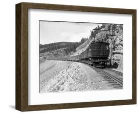 The Olympian, Electric Train in Montana Canyon, 1916-Ashael Curtis-Framed Giclee Print
