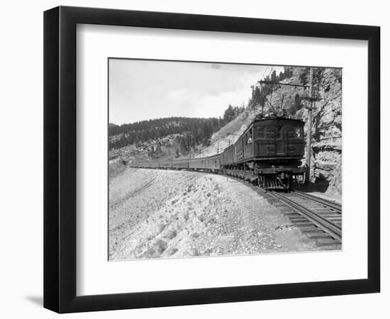 The Olympian, Electric Train in Montana Canyon, 1916-Ashael Curtis-Framed Giclee Print