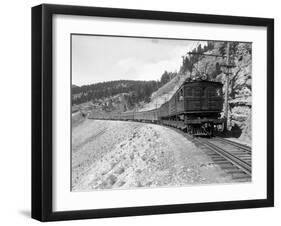The Olympian, Electric Train in Montana Canyon, 1916-Ashael Curtis-Framed Giclee Print
