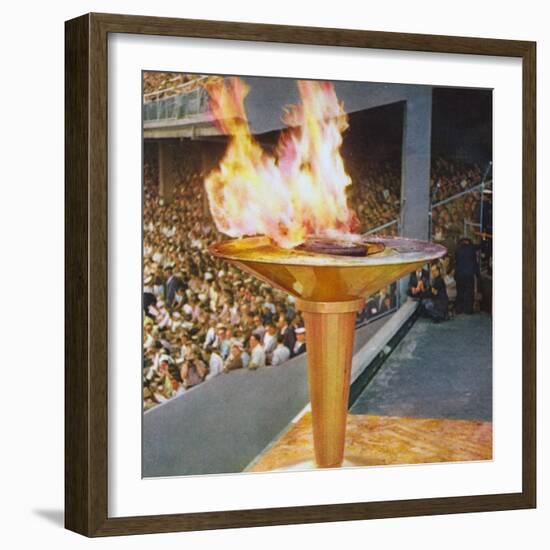 The Olympic Flame at the 1956 Melbourne Olympics-null-Framed Photographic Print