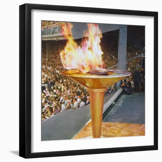 The Olympic Flame at the 1956 Melbourne Olympics-null-Framed Photographic Print