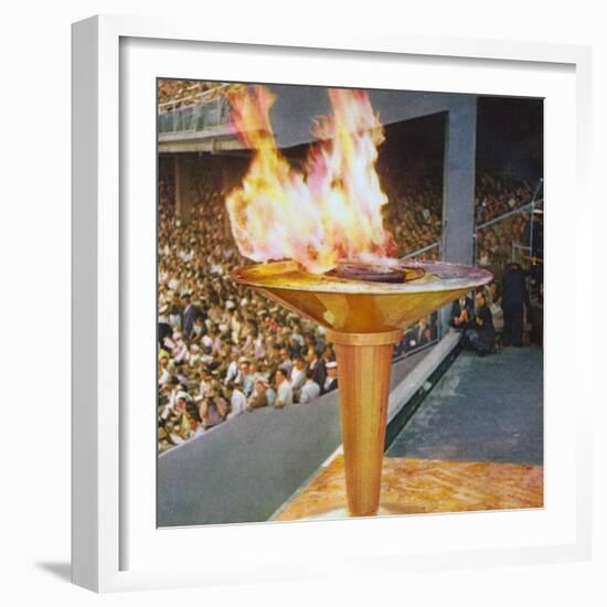 The Olympic Flame at the 1956 Melbourne Olympics-null-Framed Photographic Print