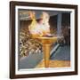 The Olympic Flame at the 1956 Melbourne Olympics-null-Framed Photographic Print