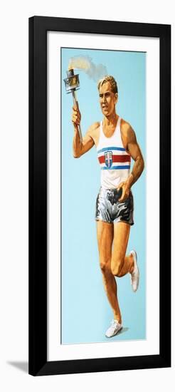 The Olympic Games: Carrying the Olympic Torch-null-Framed Giclee Print