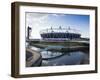 The Olympic Stadium with the Arcelor Mittal Orbit and the River Lee, London, England, UK-Mark Chivers-Framed Premium Photographic Print