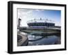 The Olympic Stadium with the Arcelor Mittal Orbit and the River Lee, London, England, UK-Mark Chivers-Framed Photographic Print