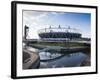 The Olympic Stadium with the Arcelor Mittal Orbit and the River Lee, London, England, UK-Mark Chivers-Framed Photographic Print