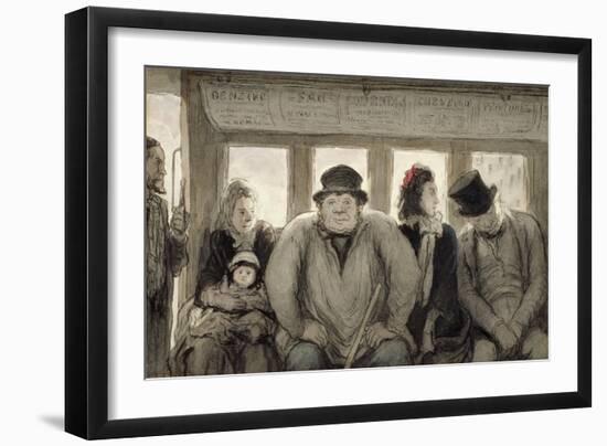 The Omnibus, 1864-Honore Daumier-Framed Giclee Print