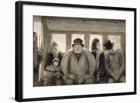 The Omnibus, 1864-Honore Daumier-Framed Giclee Print