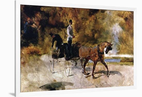 The One Horse Carraige-Henri de Toulouse-Lautrec-Framed Art Print