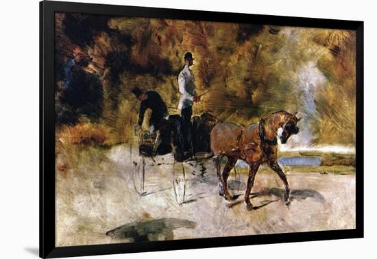 The One Horse Carraige-Henri de Toulouse-Lautrec-Framed Art Print