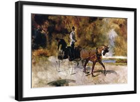 The One Horse Carraige-Henri de Toulouse-Lautrec-Framed Art Print