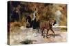 The One Horse Carraige-Henri de Toulouse-Lautrec-Stretched Canvas