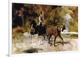 The One Horse Carraige-Henri de Toulouse-Lautrec-Framed Art Print