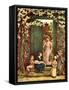 'The open door' by Kate Greenaway-Kate Greenaway-Framed Stretched Canvas