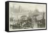 The Opening of New London Bridge-Clarkson R.A. Stanfield-Framed Stretched Canvas