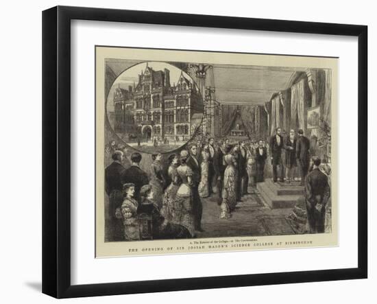 The Opening of Sir Josiah Mason's Science College at Birmingham-null-Framed Giclee Print