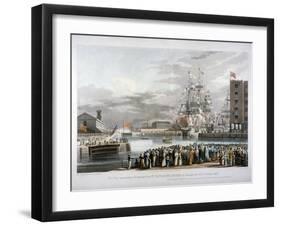 The Opening of St Katharine's Dock, London, 1828-E Duncan-Framed Giclee Print