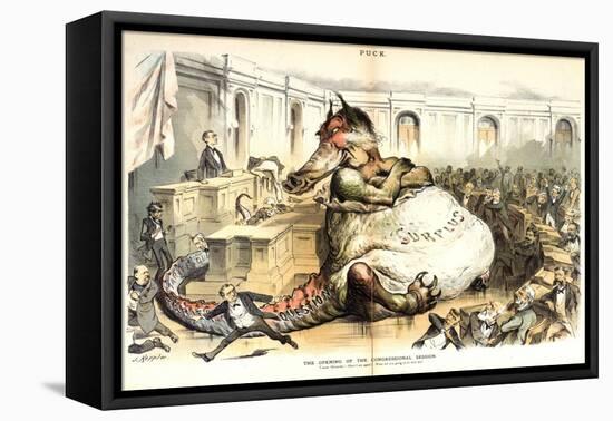 The Opening of the Congressional Session, 1887-Joseph Keppler-Framed Stretched Canvas