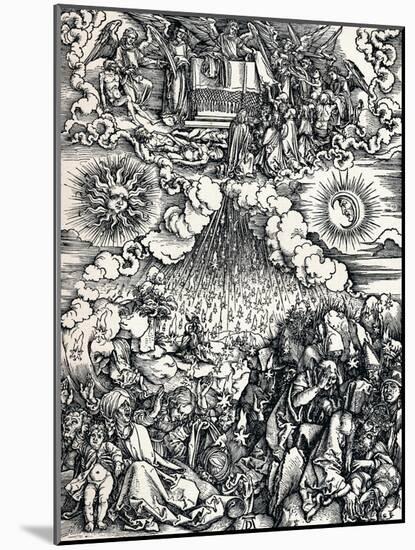 The Opening of the Fifth and Sixth Seals, 1498-Albrecht Dürer-Mounted Giclee Print