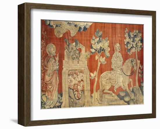 The Opening of the Fourth Seal, of Death Riding the Pale Horse, No.12 from the Apocalypse of Angers-Nicolas Bataille-Framed Giclee Print