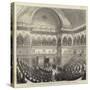 The Opening of the Italian Parliament, King Victor Emmanuel Reading His Speech-null-Stretched Canvas
