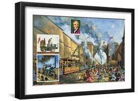 The Opening of the Liverpool and Manchester Railway on 15th September 1830-Green-Framed Giclee Print