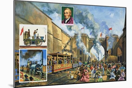 The Opening of the Liverpool and Manchester Railway on 15th September 1830-Green-Mounted Giclee Print