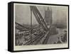 The Opening of the Tower Bridge, the Royal Procession on the Bridge-Henri Lanos-Framed Stretched Canvas